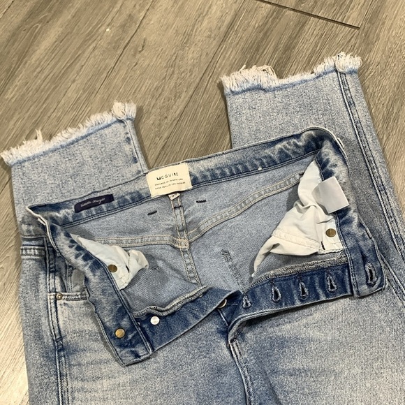 McGuire “Valletta Straight” Light Wash Fringed Hem Straight Crop Jeans size 27 - Picture 11 of 13